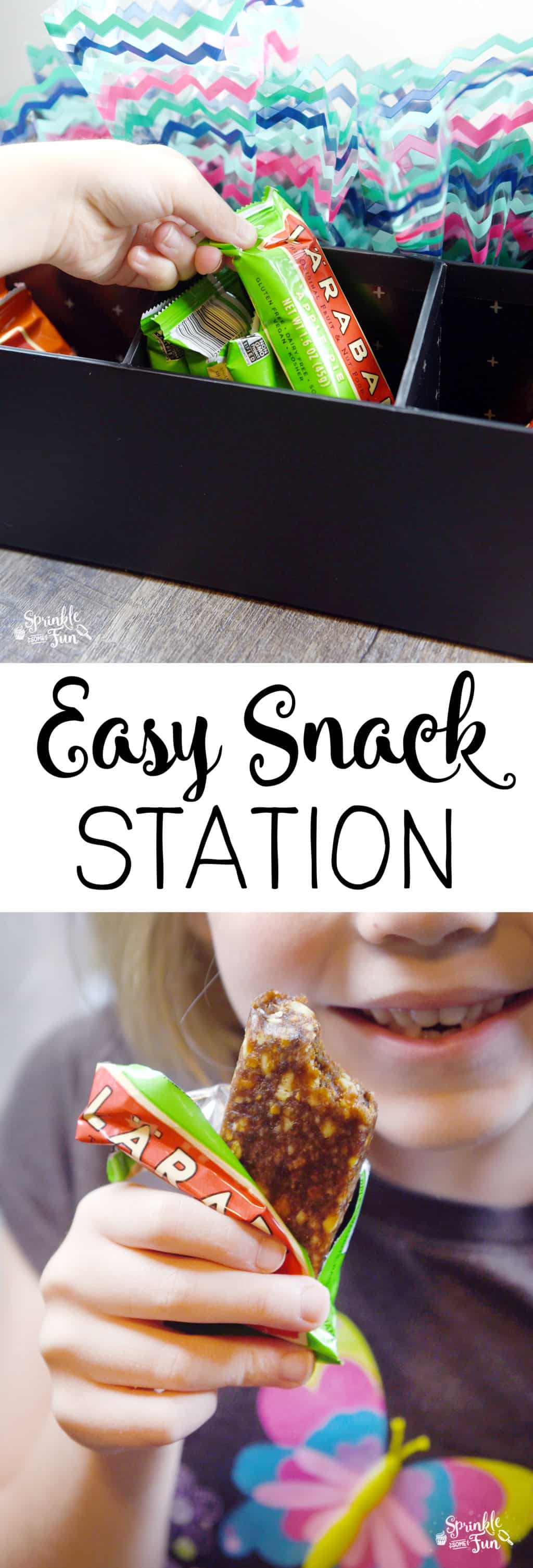 I don't mind my kids having a simple snack, but I've decided that it's best to have an easy snack station so they can grab their own snacks.