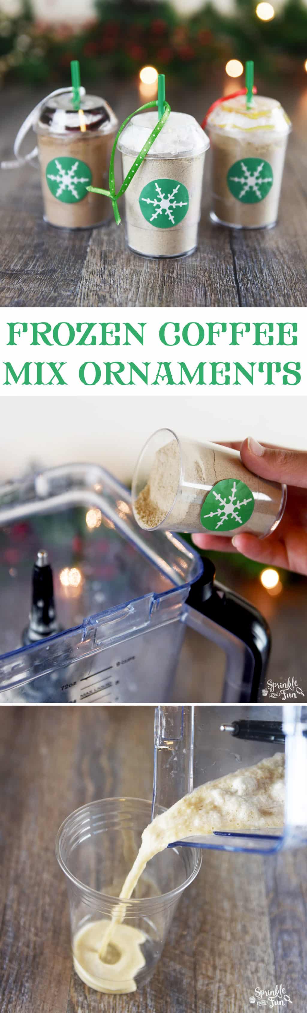 DIY Frozen Coffee Mix Ornaments are a cute Christmas gift idea for the coffee lover that is both a Christmas ornament and a yummy treat!