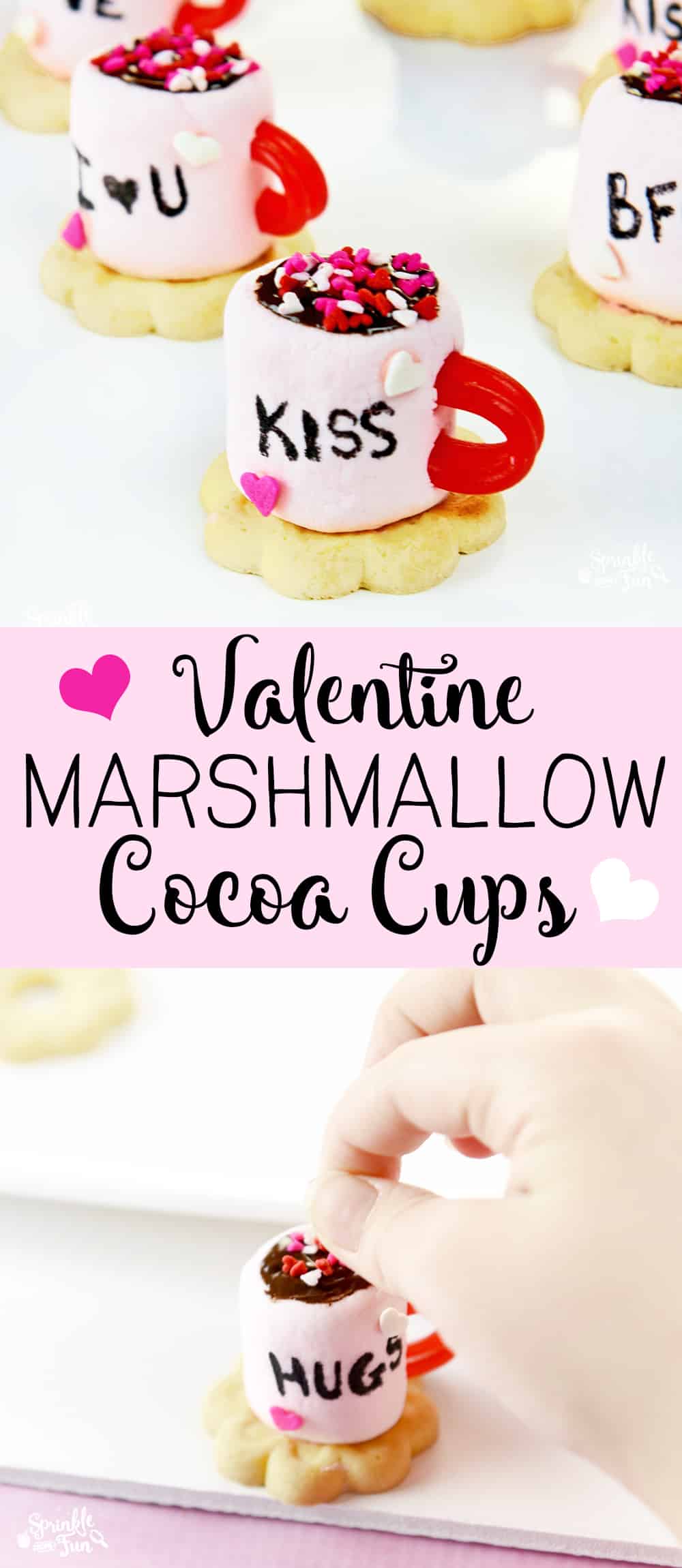 These adorable Valentine Marshmallow Cocoa Cups are sure to be a hit with the kids on Valentine's Day!