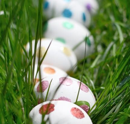 Rainbow Glitter Dot Eggs