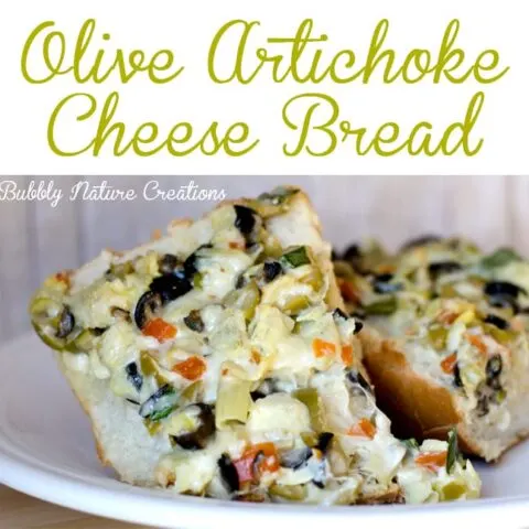 Olive Artichoke Cheese Bread {Reduced Fat}