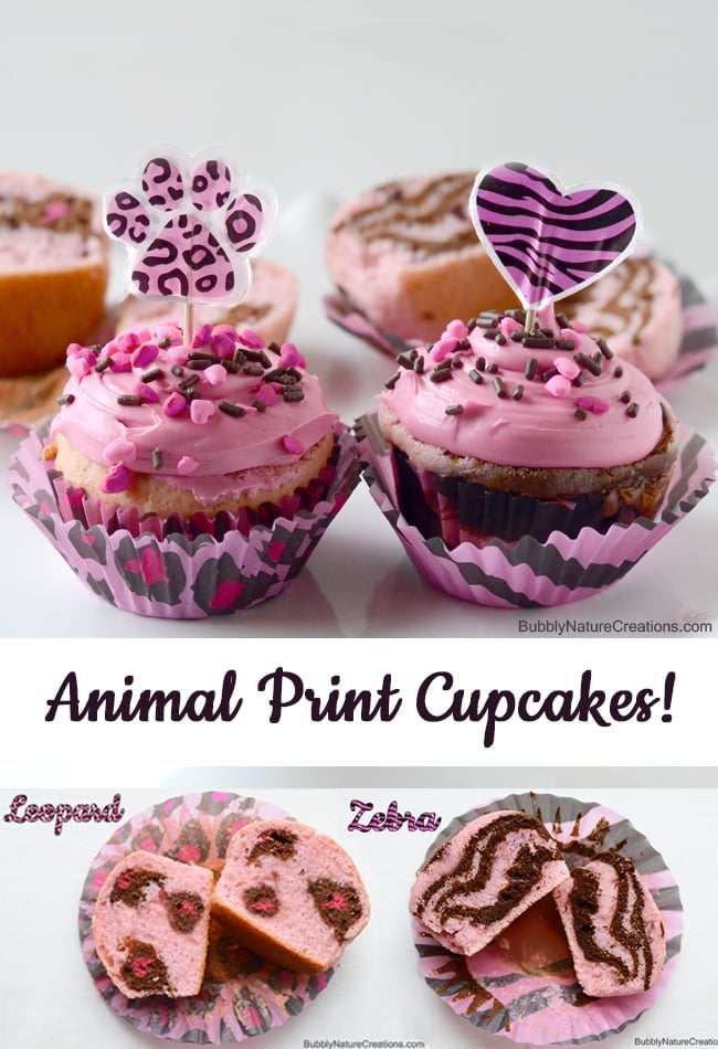 Animal Print Cupcakes! {Leopard Cake and Zebra Cake}