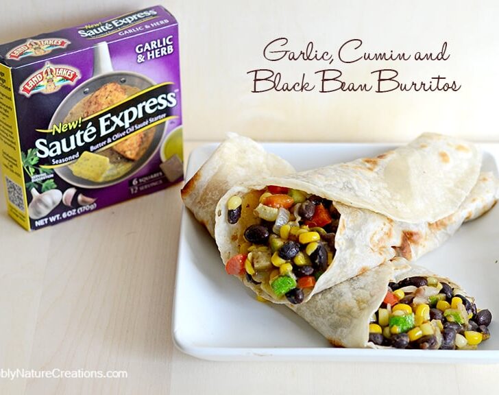 Garlic, Cumin & Black Bean Burritos