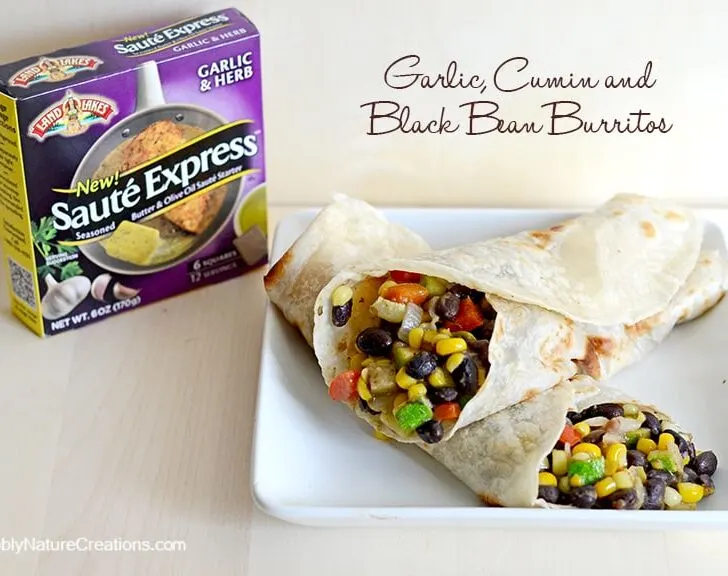 Garlic, Cumin & Black Bean Burritos