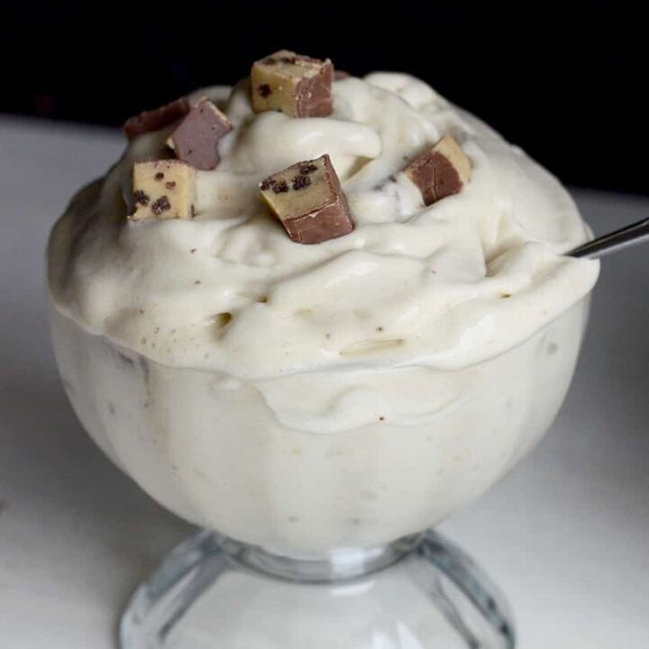 Healthy Chocolate Chip Cookie Dough Soft Serve!