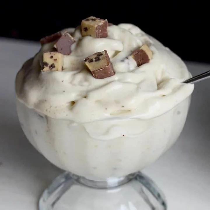 Healthy Chocolate Chip Cookie Dough Soft Serve!