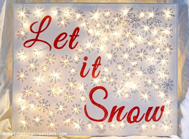 DIY Lighted Canvas ⋆ Christmas Wall Decor ⋆ Sprinkle Some Fun