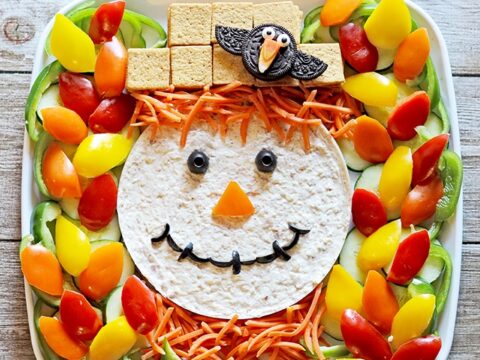 Scarecrow Dip Platter and Oreo Crows! {Easy Halloween Snacks