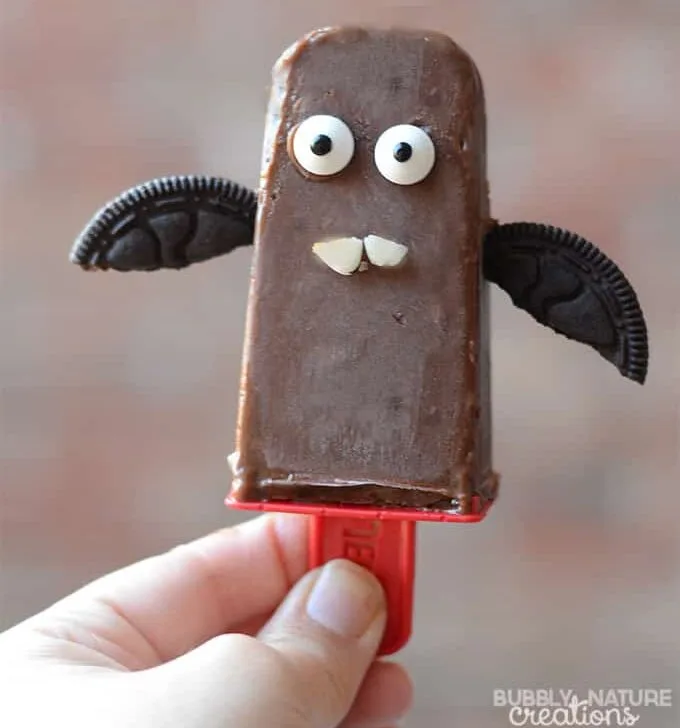 Vampire Bat Pudding Pops! {Double Chocolate Peanut Butter}