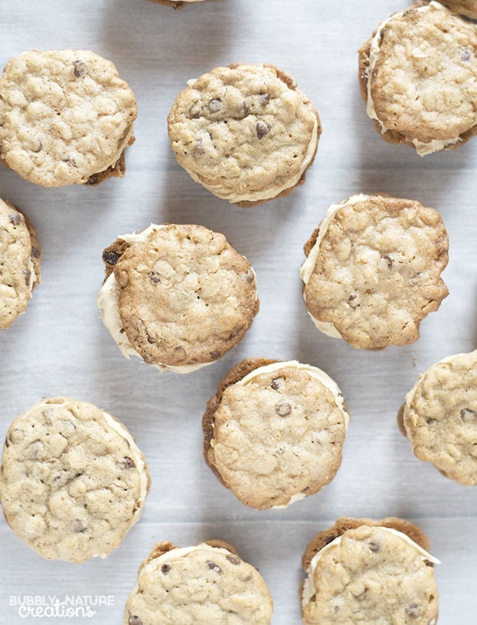 Mini Chocolate Peanut Butter Oatmeal Cream Pies! {Oatmeal Recipes} ⋆