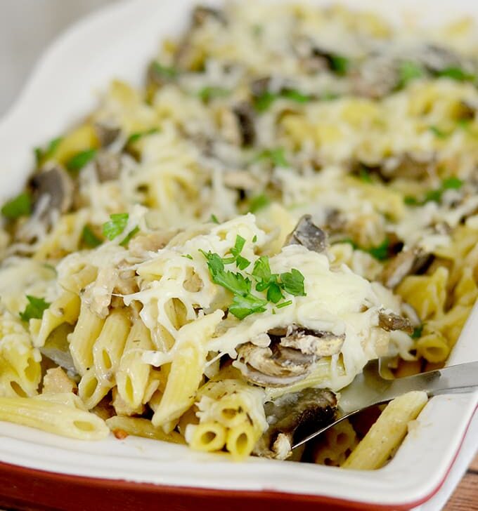 Creamy Chicken and Mushroom Pasta Bake
