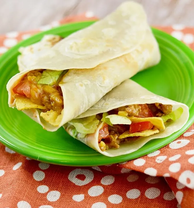 Crunchy Beef & Bean Burritos {Quick Dinner Recipe}