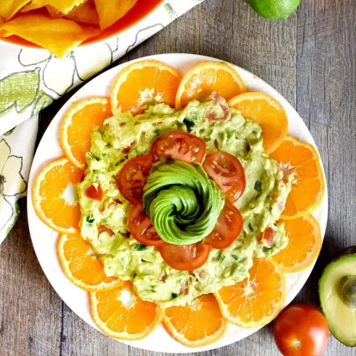 Fresh Citrus and Poblano Guacamole Platter