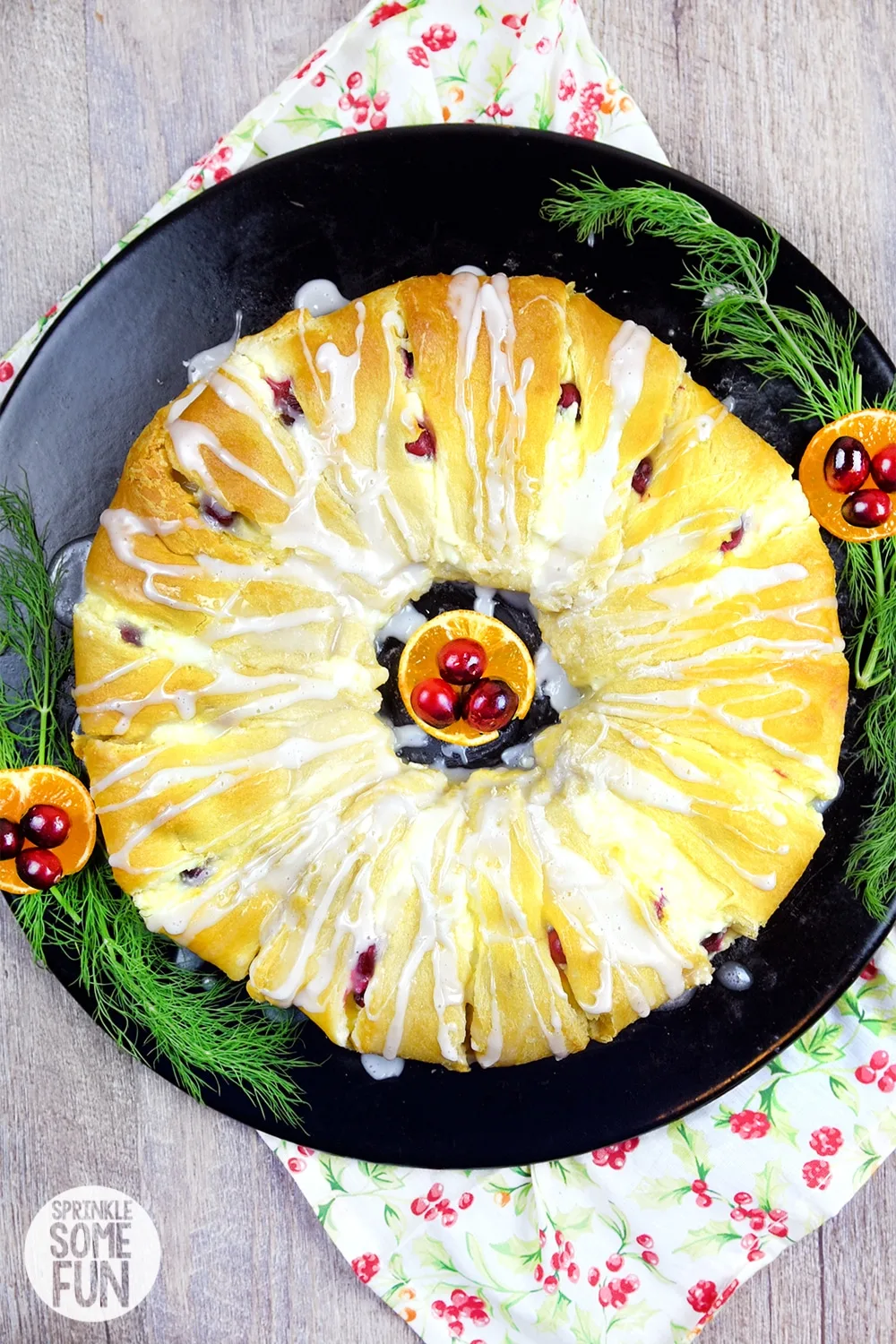 Crescent Ring made with cranberry orange cream cheese Cranberry Orange Crescent Ring