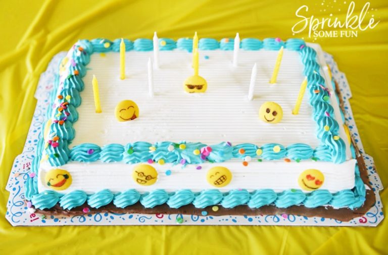 Easy Emoji Themed Ice Cream Cake ⋆ Sprinkle Some Fun