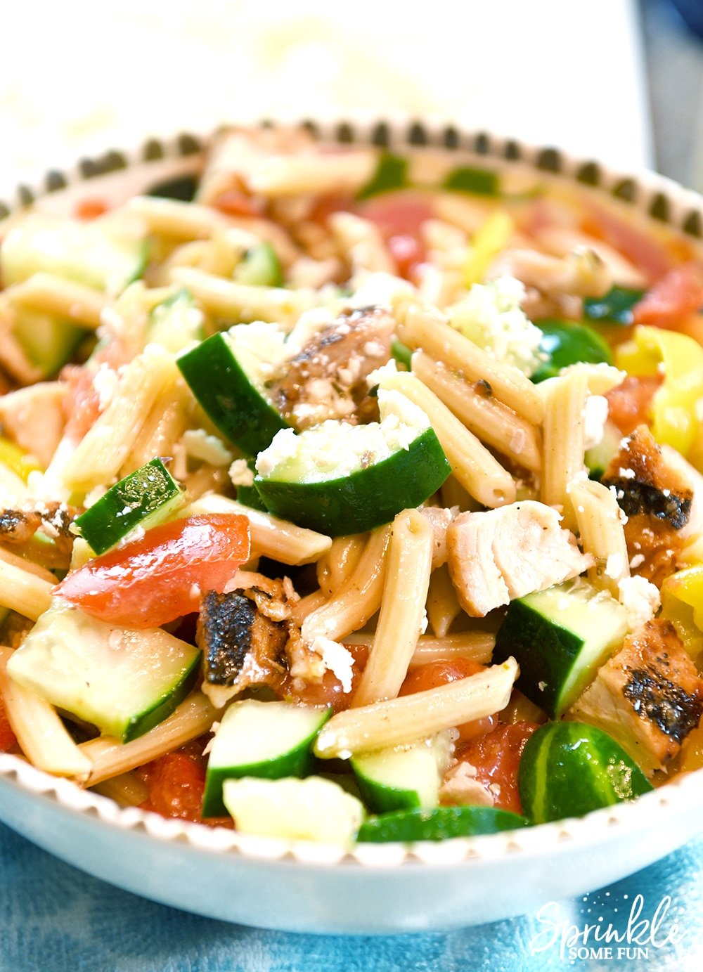 Greek Chicken Pasta Salad ⋆ Sprinkle Some Fun