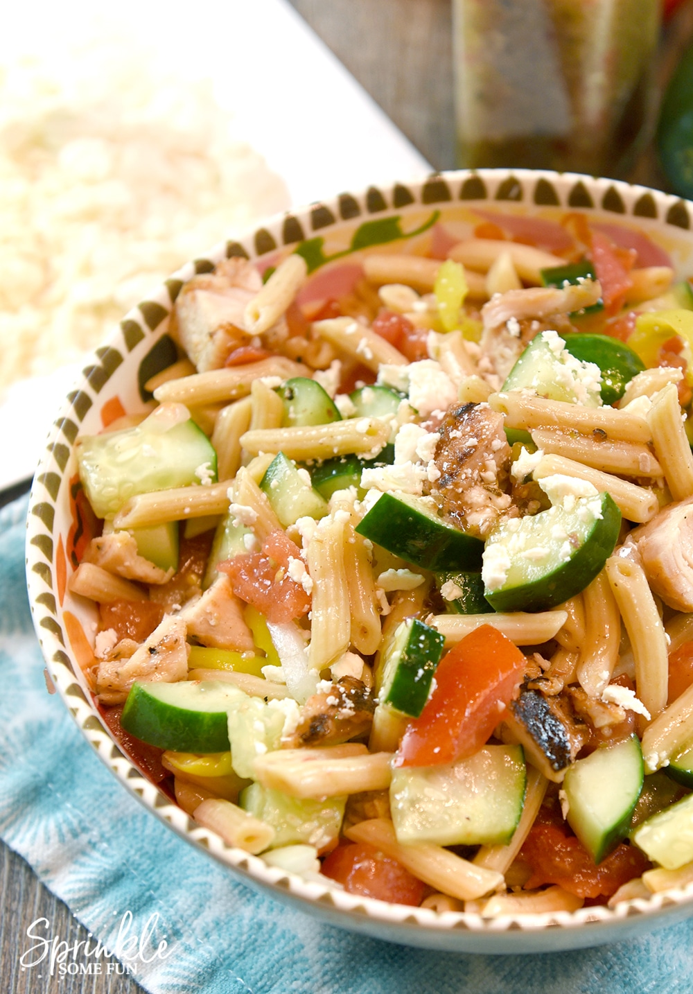 Greek Chicken Pasta Salad ⋆ Sprinkle Some Fun