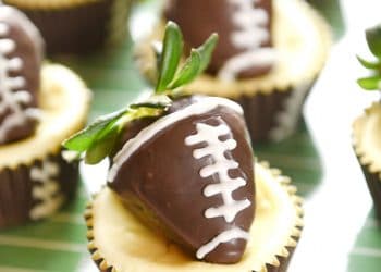 Football Strawberry Cheesecakes