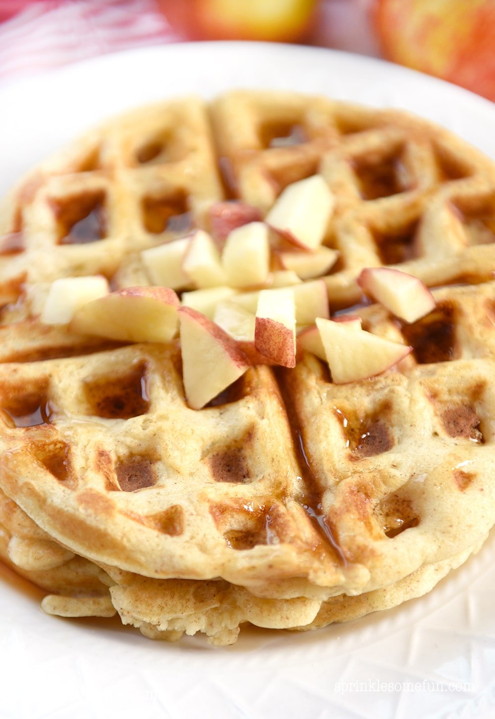 Apple Waffles Recipe with Sweet Cinnamon Butter