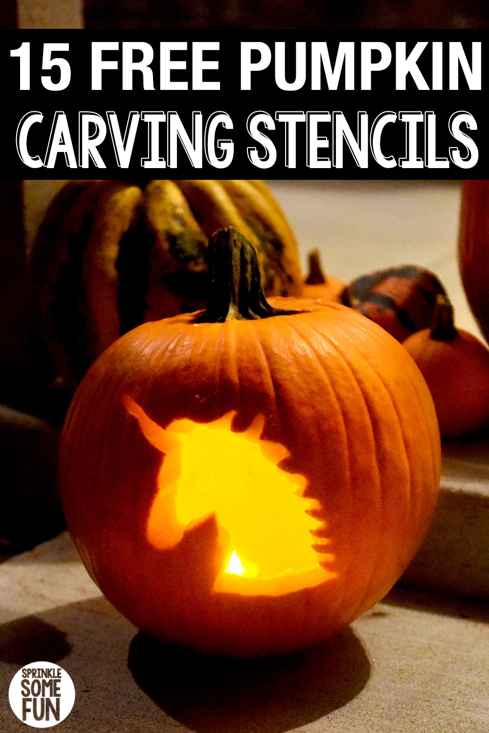 15 Free Pumpkin Carving Stencils to print with trendy emojis, unicorns, Harry Potter and traditional Halloween designs! Plus, a How To guide to making the best designs! #pumpkincarvingstencils #pumpkincarving #pumpkincarvingdesigns #halloween #halloweendesigns #pumpkincarvingideas #easypumpkincarving #pumpkincarvingforkids #kids #printables #stencils #halloweenporch #DIYpumpkin #pumpkincarvingpatterns #creative #template #easy