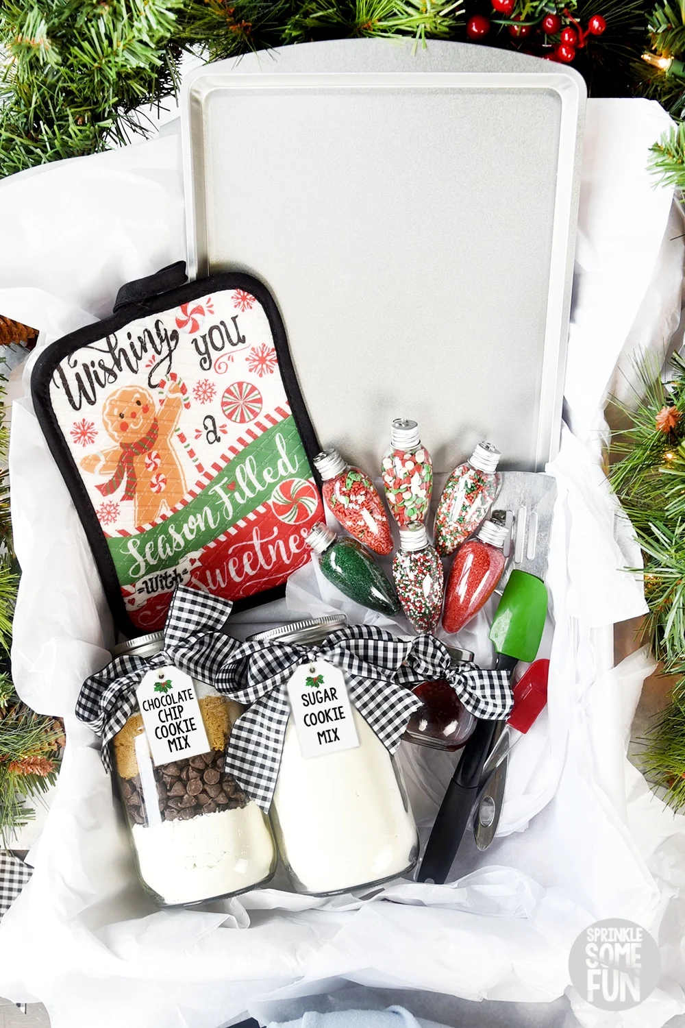 Christmas Baking Themed Gift Basket From The Dollar Tree 