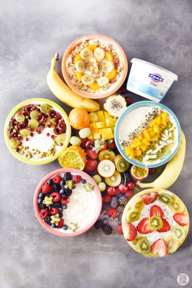 Greek Yogurt Bowls with Fruit and Toppings ⋆ Sprinkle Some Fun