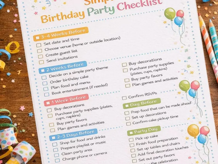 Birthday Party Checklist Simple party planning FREE Printables